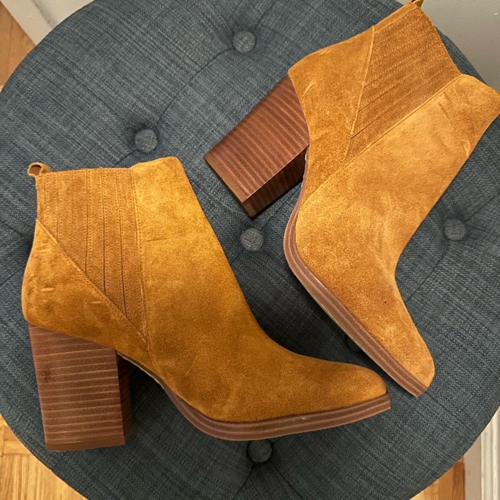Marc Fisher Tan Suede Ankle Boots